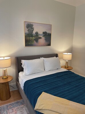 All 3 bedrooms have queen sized beds, ceiling fans, closets & hangers & shades.