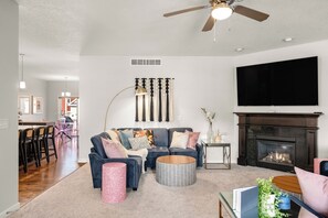 Imagine snacks and drinks on the large kitchen island, near all the action!