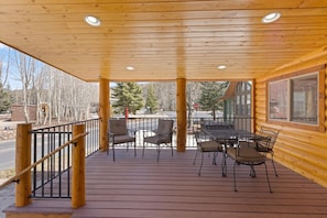 Large covered front deck