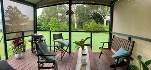 The peace and quiet of the garden is complemented by the visiting birdlife.