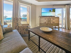 Large flat screen TV in the living room