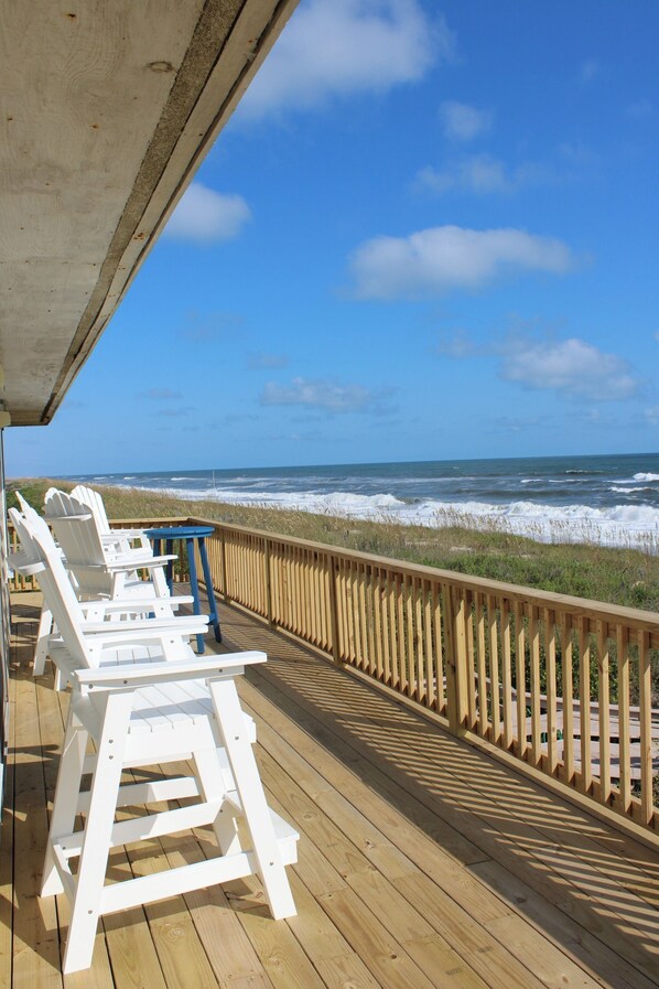 Enjoy 180 degrees view of the ocean from the top deck.