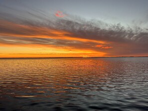 Sunset over the sound. 