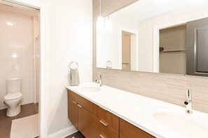 Attached bathroom in primary bedroom