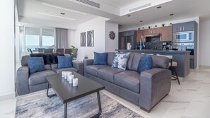 The living room.