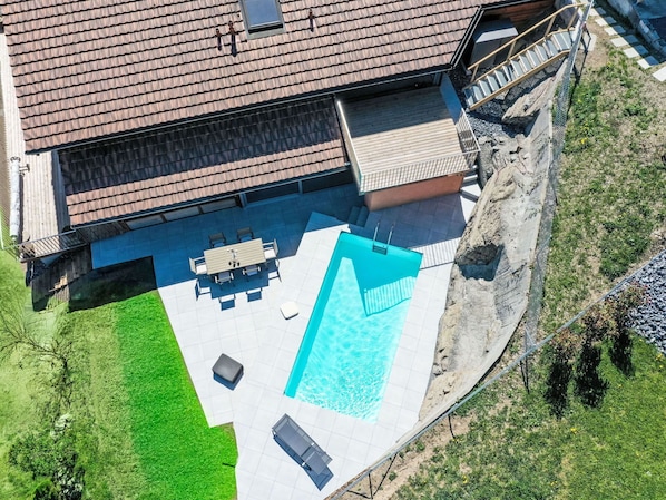 Swimming Pool, Leisure, Resort, Shade, Villa, Eco Hotel, Vacation, Farmhouse, Outdoor Furniture, Backyard