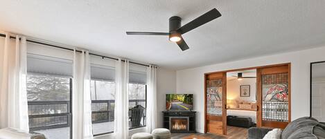 Stylish and cozy retreat in Medford with stunning stained glass accents and a private balcony to relax and unwind.
