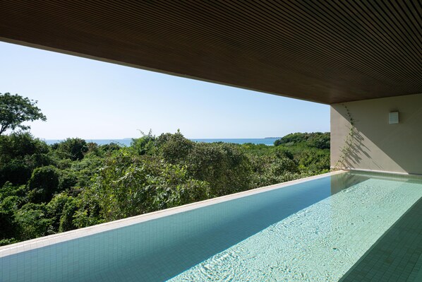 Private pool with ocean view