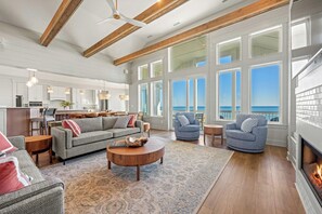 Living Room with Deck Access and Ocean View on Fourth Level