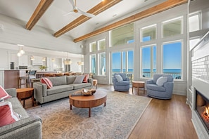 Living Room with Deck Access and Ocean View on Fourth Level