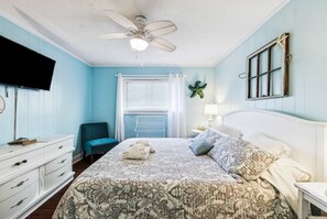 Bedroom 2 with king beg, Smart TV, and ensuite 