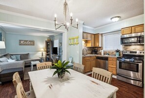 Open living and dining space 