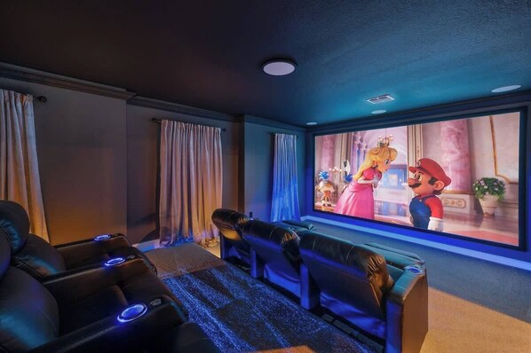 In-Home Movie Theatre with Massive 150" projector screen!