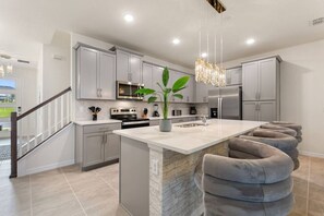 Fully stocked kitchen for all your cooking needs!