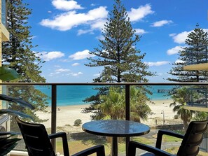 Sip your morning coffee or toast to the sunset while soaking in jetty views from the private balcony, furnished for your relaxation.