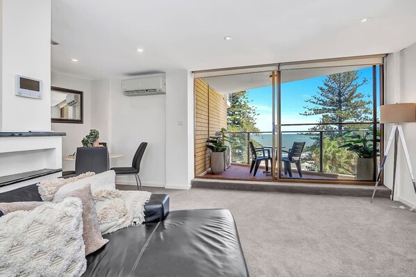 Enjoy the stunning sea views from the inviting living room.