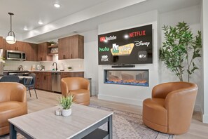 Put your feet up and relax with a good book, or enjoy conversation with family and friends in the comfortable living room.