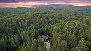 Another look at the inviting front of the home, welcoming you to your mountain escape.