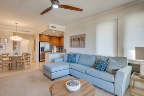 The queen sofa sleeper adds flexibility and comfort to your stay.
