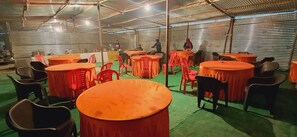Outdoor banquet area
