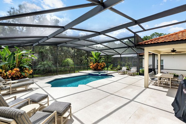 Whether you're soaking up the sun or enjoying a tranquil swim under the stars, the pool area is designed to provide a luxurious escape.