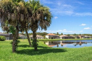 Peaceful, family-friendly community with scenic lakeside views and sunny Florida charm.