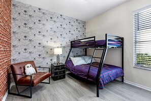 Step into a magical space with Harry Potter-themed décor, cozy bunk beds, and enchanted touches every young wizard will love.