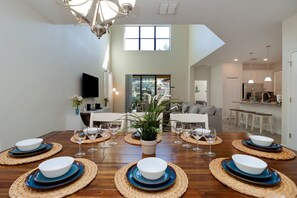 Gather around this beautiful table with seating for eight.