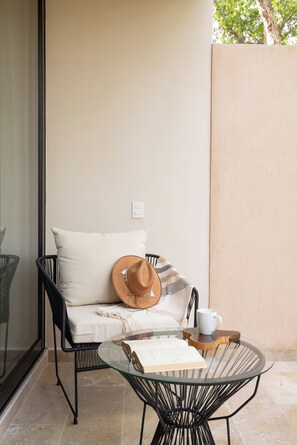 Comfortable seating area leading to your private outdoor oasis.