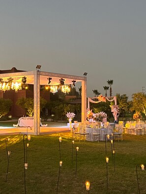 Outdoor banquet area