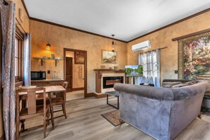 Dining space for two plus a coffee bar and sink