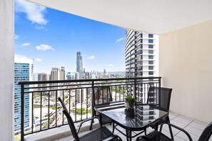 Enjoy your morning coffee in our spacious balcony overlooking the city