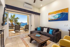 "Living room comfortable with Smart TV and Sofa Bed