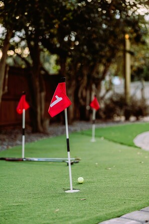 Enjoy our custom putting green