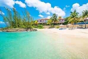 The beach cove provides gentle water entry with barefoot soft sand.   