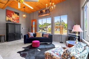 Cozy conversational seating in the living room