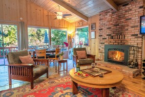 Sit by the fire and play a game of backgammon