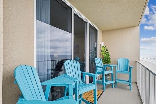Balcony with coastal views