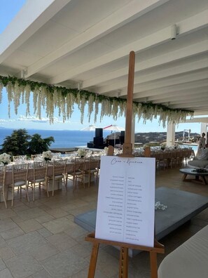 Outdoor banquet area