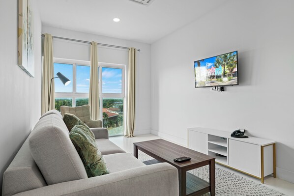 Cozy living room with a view