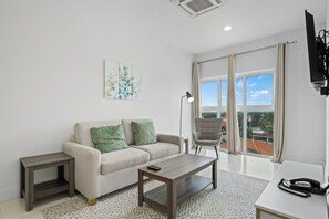 Living room with a smart TV