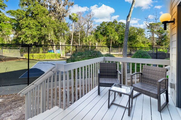 Private Patio Overlooking Tennis Courts