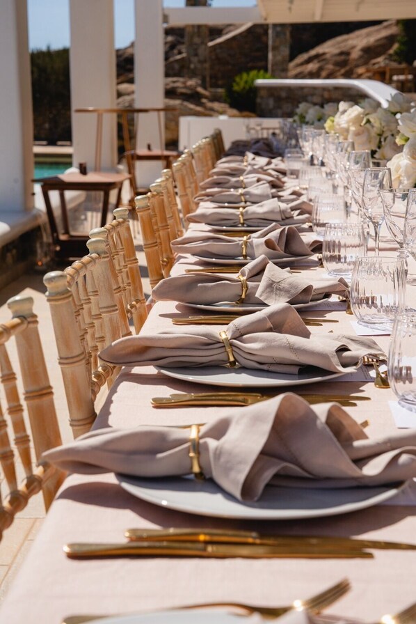 Outdoor banquet area