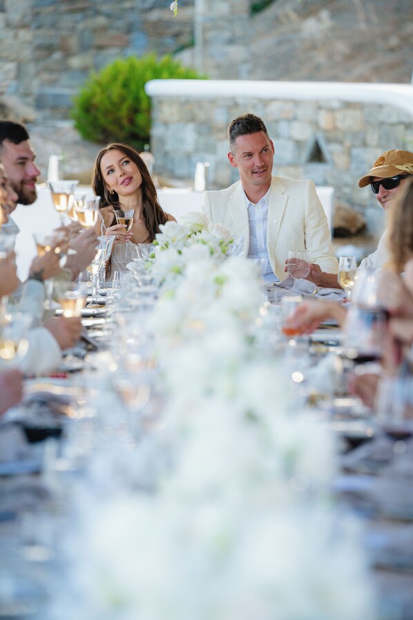 Outdoor banquet area
