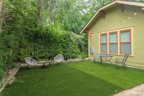 The turf backyard is exclusively for your use during your stay! Pets welcome!