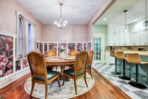 An exquisite dining haven, where timeless elegance meets vintage charm.