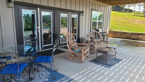 Private Porch showing the double french doors