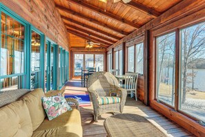 Sunroom | Lake Views | Dining Areas | Seating | 3-Story Home