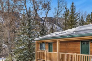 Looking out at Aspen Mountain from the building.