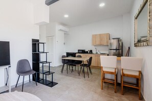 Open concept living and dining area